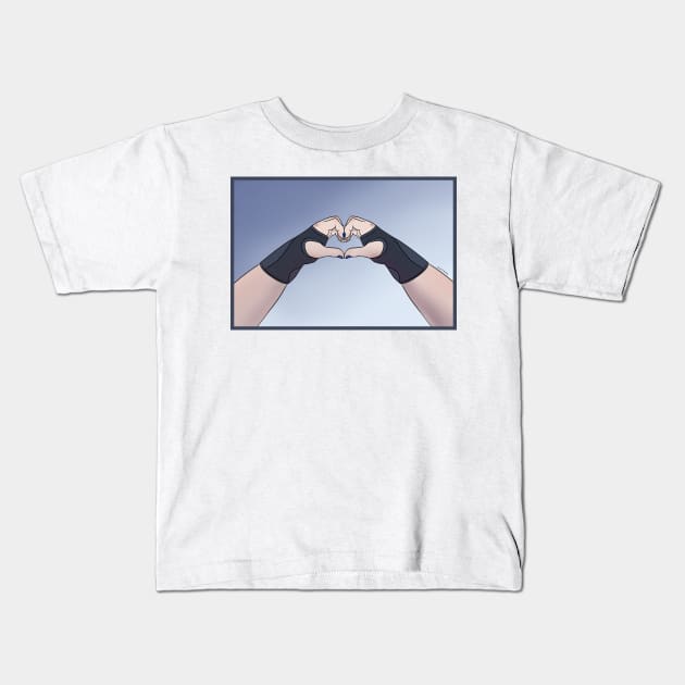 Disabled hand heart Kids T-Shirt by Ogrefairy